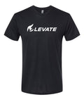 Elevate black tee with white flame logo